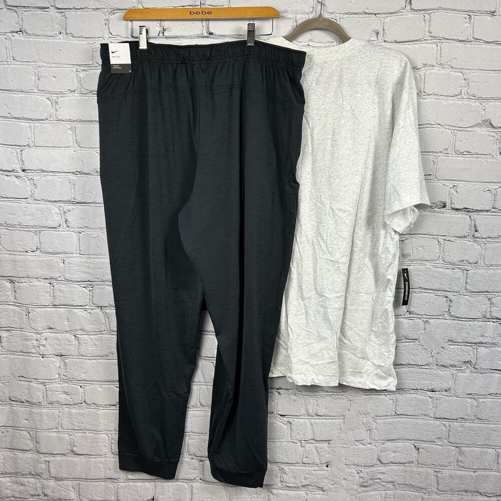 NIKE Dri-Fit Men’s 3XL Yoga Athletic Black Pant Activewear + Gray Shirt NWT - Picture 2 of 6